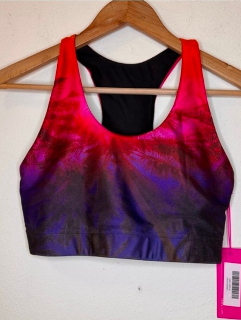 Terez Women's Scoop Racerback  Sports Bra In Sunset Palm.